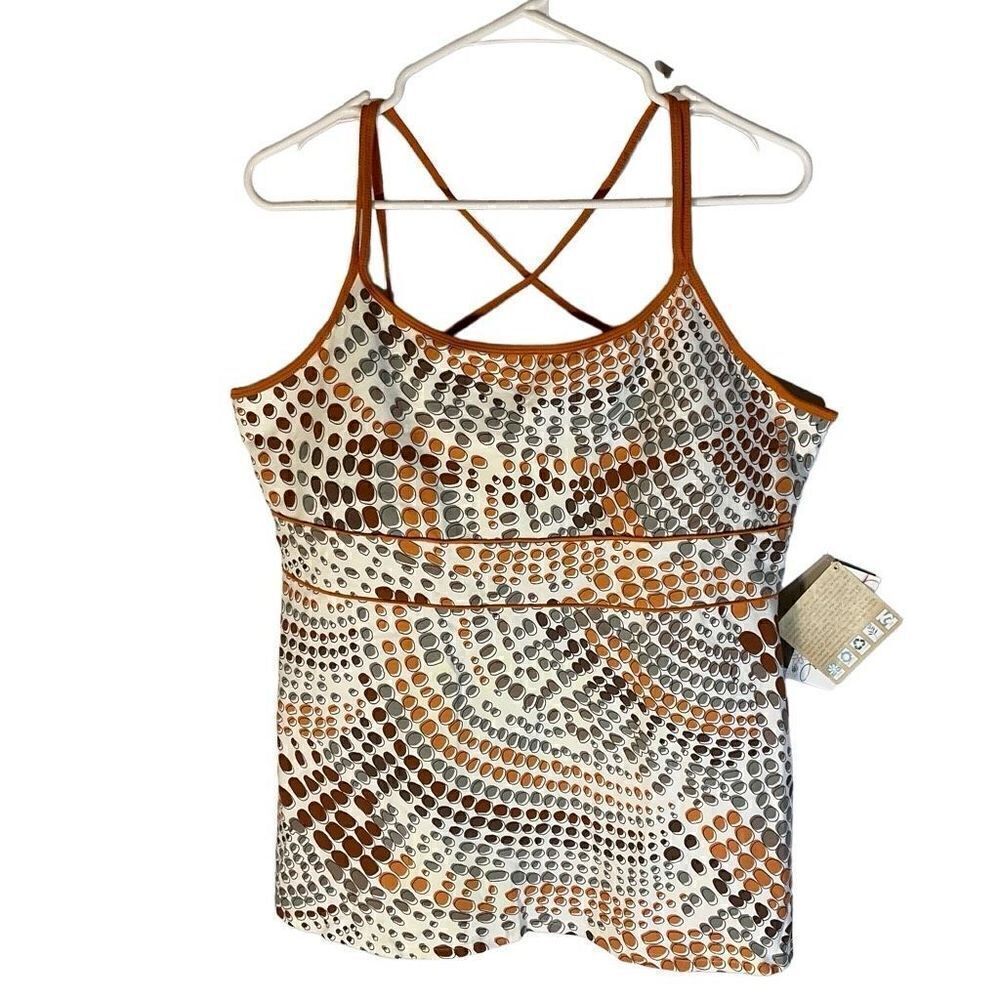 Aventura Clothing Co Golden Orange Pebbles Tank, NWT. Sustainable Clothing